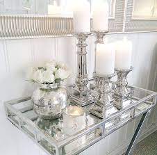 Silver Table Decor Living Room Bathroom Counter Decor House Interior Decor