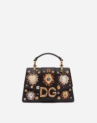 Women S Shoulder And Crossbody Bags Dolce Gabbana Dg Amore Bag In Calfskin With Heart Embroidery In 2020 Embellished Purses Dolce And Gabbana Raffia Crochet