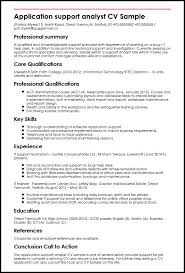application support analyst cv example