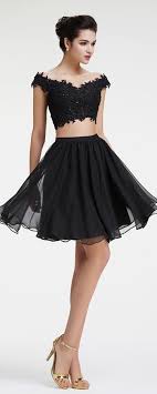 Off The Shoulder Black Sparkly Two Piece Prom Dresses Short Prom Dresses Short Prom Dresses Gowns Short Dresses
