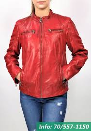 MONO piros rövid női bőrdzseki - Bőrkabát boltBőrkabát bolt
