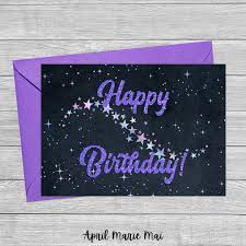 Maybe you would like to learn more about one of these? Happy Birthday Iridescent Starry Sky Purple Glitter On Black Velvet Printable Greeting Card April Marie Mai