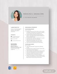 C Software Engineer Resume Template In 2020 Software Engineer Resume Template Resume