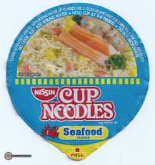 Put the noodles in the bowl. 2961 Nissin Cup Noodles Seafood Flavor The Ramen Rater
