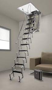Fantozzi Electric Aluminium Concertina Loft Ladder Loft Ladder Small Apartments Apartment Bookshelves