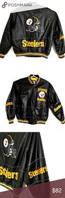 Vintage Pittsburg Steelers Leather Jacket Size L Mens Vintage G Iii And Carl Banks Black And Yellow Pittsburgh Steele Pittsburg Steelers Jackets Leather Jacket