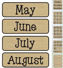 Burlap Themed Pocket Chart Subject Schedule Cards And Calendar