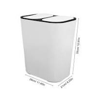Worgeous Dual Compartment Waste Bin Dry and Wet Classified Trash Can Dual  Compartment Trash Container