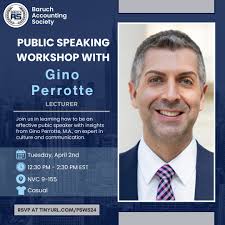Join us in learning how to enhance your public speaking skills with Gino  Perrotte — Lecturer for the Communication Studies Department at Baruch and  an award-winning expert in culture and communication. 🕕:
