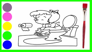 From diapers to flush, we'll have a way to support you. Potty Training Girl On The Toilet Coloring Page How To Draw A Toilet Youtube