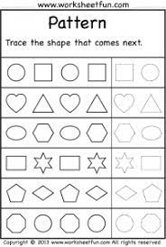 Patterns Trace The Shape That Comes Next 2 Worksheets Pattern Worksheets For Kindergarten Free Kindergarten Worksheets School Worksheets