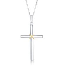 Great savings & free delivery / collection on many items. La Preciosa Sterling Silver Italian Designed 18 Cross Pendant Necklace Overstock 27736041