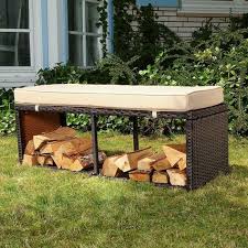 Gartenbank Ohne Lehne Rattan Kaminholzregal Polyrattan Inkl Sitzkissen Breite Gartenbank Ohne Lehne Gartenbank Gartenmobel Sets