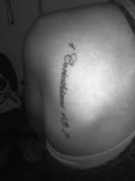 This is the bible verse tattoo i want and in this exact spot. Tattoo Of The Week Aubree Smether University News