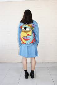 Picasso Denim Jacket For Sale At Grandma Funk Melbourne Australia Jackets Upcycled Denim Jacket Denim Jacket