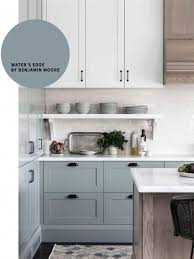 10 Really Amazing Blue Gray Paint Colors In Action Chris Loves Julia Water S Edge By Benjamin M In 2020 Kitchen Cabinet Colors Kitchen Design Blue Gray Paint Colors
