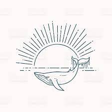 huge whale and sea sunrise nature exploration poster modern flat whale tattoos embroidery inspiration hip tattoo quotes