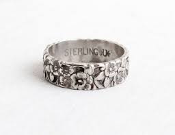vintage sterling silver repousse flower ring size 7 3 4 etsy joyas