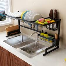 dish drying rack over sink kitchen