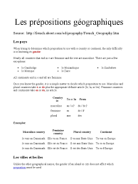 La géorgie, aussi appelée georgie au canada (en anglais : Prepositions Pays Grammatical Gender U S State