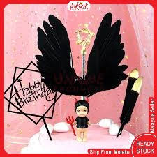 Now that you have both wings all decorated it's time to use super glue and glue them on the hair clip. Ready Stock Fairy Wings Cake Decoration Topper White Colour Shopee Malaysia