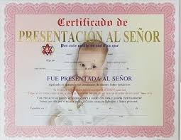 Certificado de presentación de niño para imprimir gratis y obsequiar a los padres del niño que ha sido presentado al señor. Certificado De Presentacion Al Senor Nina Paquete De 15 Unidades En Libreria Alfa Y Omega