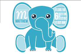 Download Birth Stats Elephant Svg Baby Boy Pre Designed Photoshop Graphics Creative Market