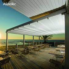 4x4 Electric Awning Retractable Roof Canvas With Rain Sensor Gazebo Roof Modern Gazebo Awning Roof