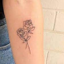 Symmetrical black and white roses. Two Roses Tattoos Flower Tattoo Two Roses