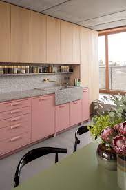 Ester Bruzkus Own Converted Apartment In Berlin Germany Yellowtrace Pink Kitchen Cabinets Kitchen Design Kitchen Interior