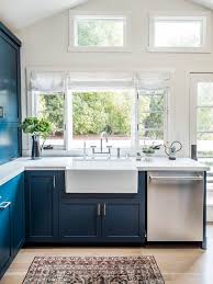 navy kitchen cabinets go well with