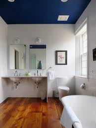 Dip A Toe Into Bold Color Painted Ceilings In The Bathroom Bathroom Colors Top Bathroom Design Painting Bathroom