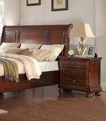 Professional delivery and setup to: Buy Mcferran B608 Ek King Sleigh Bedroom Set 5 Pcs In Cherry Wood Solid Hardwood Online