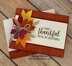 This card of thanks has a cute turkey in rotating patterns which is a fun way to show off your stamping. 160 Diy Thanksgiving Cards Ideas Thanksgiving Cards Cards Fall Cards