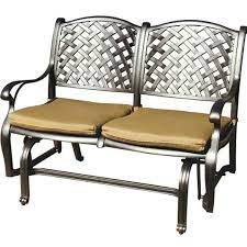 Homefun aluminum outdoor bench, garden benches patio front porch loveseat furniture, rose carving antique bronze. Patio Bench Love Seat Nassau Cast Aluminum Furniture Outdoor Glider Couch Bronze For Sale Online Ebay