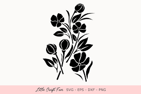 Download Flowers Silhouette Graphic By Little Craft Fun Creative Fabrica PSD Mockup Templates