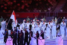 Keuntungan sebagai tuan rumah membuat asosiasi bulu tangkis jepang menargetkan setidaknya tiga medali emas.; Kontingen Indonesia Tampil Gagah Di Upacara Pembukaan Olimpiade Tokyo 2020