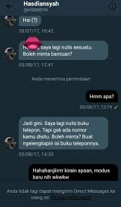 Namun sang host, indra bekti, malahmenanyakan seputar rencana menikah kembali pada ayu. 10 Chat Minta Nomor Whatsapp Yang Bakal Bikin Kamu Gagal Paham Kocak