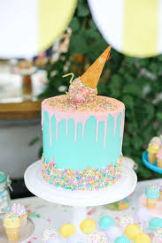 Birthday Cake Decorations For Woman Ice Cream Theme Birthday Party Ideas Photo 1 Of 14 Ice Cream Birthday Party Ice Cream Birthday Ice Cream Party