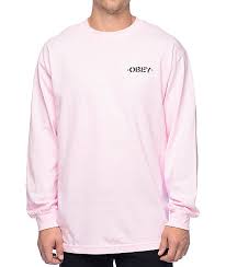 Obey Mother Earth Light Pink Long Sleeve T Shirt Zumiez Long Sleeve Tshirt Men Long Sleeve Long Sleeve Tshirt