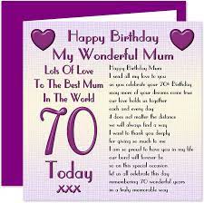 May your 70th birthday bring you all the joy you deserve in life. Mum 70th Happy Birthday Card Lots Of Love To The Best Mum In The World 70 Today Amazon Co Uk Stationery Office Supplies
