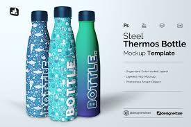 Download Steel Thermos Bottle Mockup Creative Photoshop Templates Creative Market