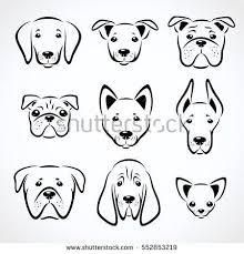 Dogs Set Vector Dog Illustration Animal Line Drawings Dog Drawing
