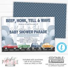 Drive by Baby Shower Parade Invitation, Car Baby Shower Invitation, Train  Car Baby Sprinkle Invitation, Vintage Car Invite 1041
