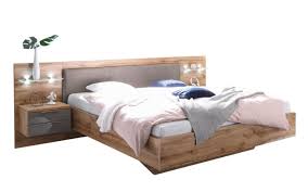 Beide ausführungen sind jeweils mit weißer led beleuchtung. Bett Mit Nachtkonsolen Und Paneelen In Wildeiche Nachbildung Basaltgrau Inklusive Beleuchtung Online Bei Hardeck Kaufen