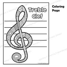 Seuss themed treble clef space note coloring page i created this dr. Treble Clef Clip Art Music Coloring Page By Dancing Crayon Designs