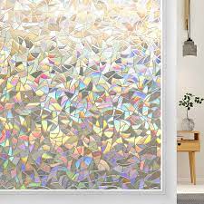 Get it by wednesday, jul 14. Buy Dowell Window Film Privacy 3d Decorative Window Films For Glass Static Window Clings Removable Stained Glass Window Decals Rainbow Effect Non Adhesive Uv Protection Window Sticker 17 5 X 78 7 Inches Online In