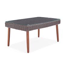 Check spelling or type a new query. Patio Garden Furniture Garden Table Catering 80x50cm Black Poly Rattan Coffee Table Hwc G16 Home Garden