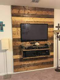 Tv Wall I Made From 1x6 Boards Tv Wall Decor Tv Decor Tv Wall