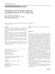 pdf measurements of the normal fetal brain at gestation